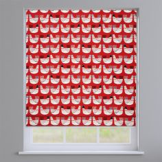 Cluck Cluck Hens Scarlet Red Roman Blind