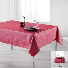 Palacio Silver Printed Tablecloth - Red