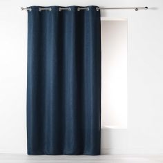 Riad Jacquard Eyelet Curtain Panel - Indigo Blue