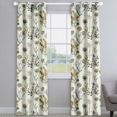 Allium Ember Yellow Floral Made To Measure Curtains