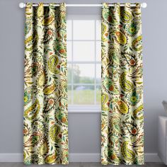 Calypso Pineapple Yellow Paisley Floral Made To Measure Curtains
