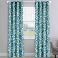 Clara Soft Pacific Blue Floral Made To Measure Curtains