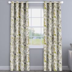 Grove Fennel Green Floral Circles Made To Measure Curtains