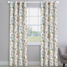 Grove Lagoon Blue Floral Circles Made To Measure Curtains