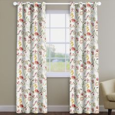 Grove Springtime Red Floral Circles Made To Measure Curtains