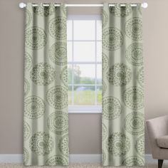 Mayan Willow Green Floral Made To Measure Curtains
