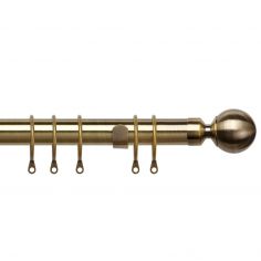 Pristine Ball 25-28mm Extendable Complete Curtain Pole Set - Antique Brass