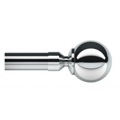 Rome Fixed 28mm Eyelet Complete Curtain Pole Set - Chrome