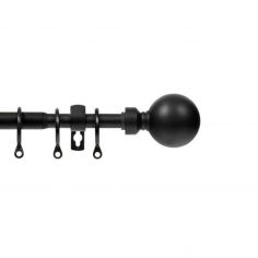 Extensis Ball End Extendable Black Curtain Pole -  120 to 210cm