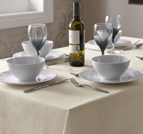 Linen Look Tablecloth - Ivory Cream