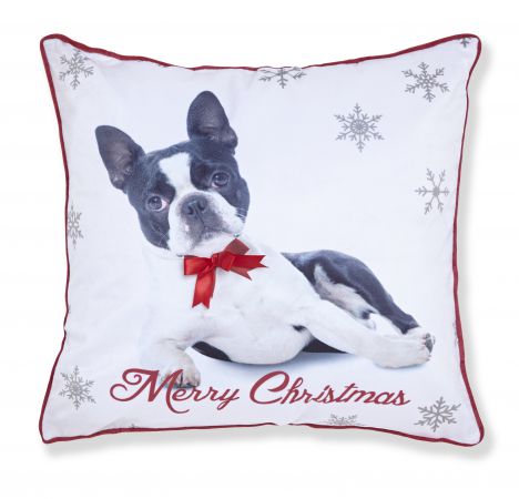 Catherine Lansfield Merry Christmas Frenchie Cushion Cover