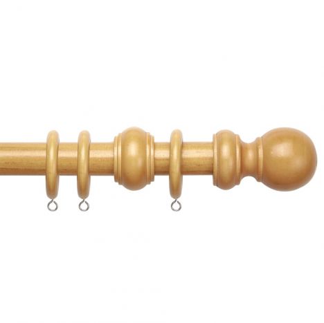 County Wood Fixed 28mm Complete Curtain Pole Set - Light Ash