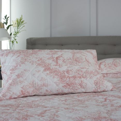 Toile De Jouy Vintage Pillowsham Pair - Pink