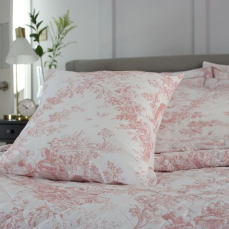 Toile De Jouy Vintage Filled Cushion  - Pink