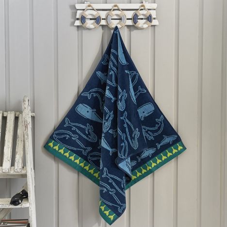 Alaska Whale Beach Towel - Blue Multi