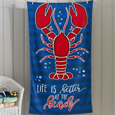 Lobster Beach Towel - Blue Multi