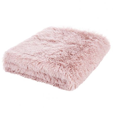 Catherine Lansfield Cuddly Fluffy Throw - Blush Pink