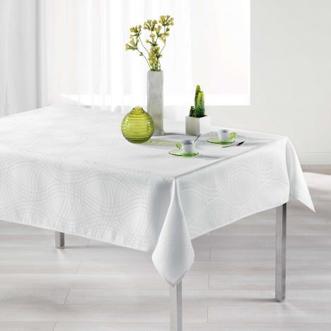 Ondelina Jacquard Tablecloth - White