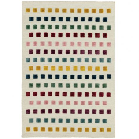 Theo Woven Jewel Squares Rug - Multi