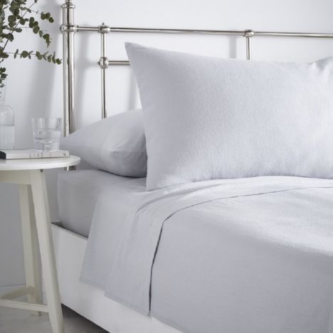 Portfolio Plain Dyed Flannelette  Pillowcases - Grey