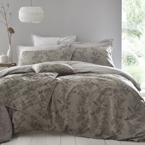 Arboretum Quilted Throwover Bedspread - Pewter Grey