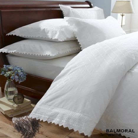 Balmoral Embroidered Pillowcases - White