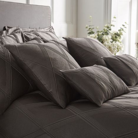 Orlando Jacquard Woven Filled Cushion - Charcoal