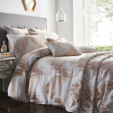 Quartz Quilted Bedspread - Rose Gold