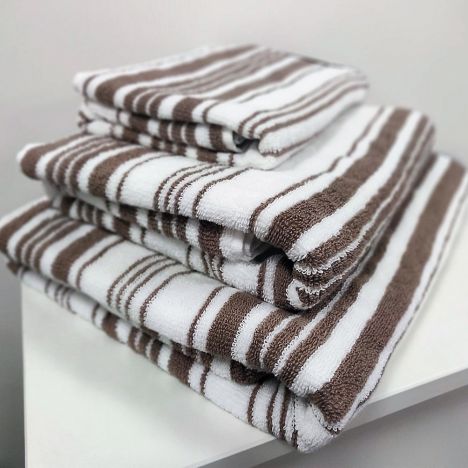 Regency Striped 100% Cotton Towel - Natural