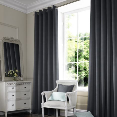 Hadley Black Grey Made to Measure Curtains
