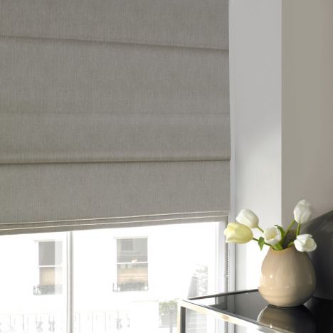 Shelby Stone Silver Roman Blind