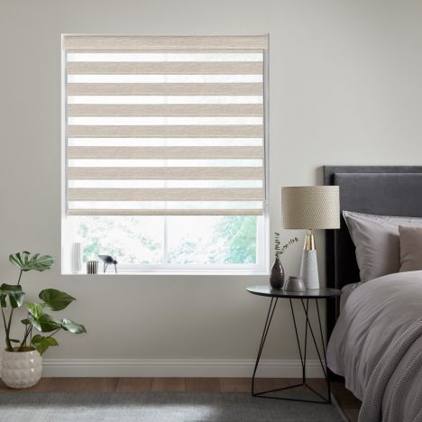 Kirk Copper Grey Jacquard Striped Day and Night Blind