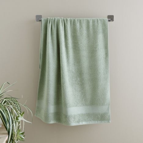 Catherine Lansfield Bathroom Anti-Bacterial Cotton Towel - Sage Green