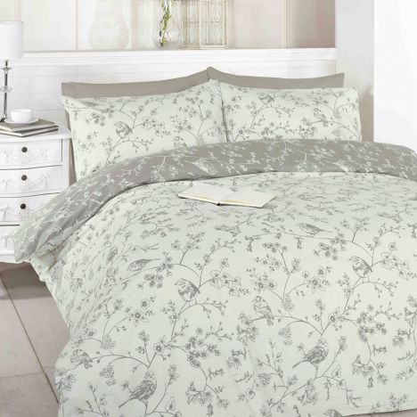 Toile Birds Taupe Duvet Cover Set