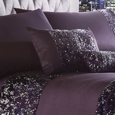 Dazzle Sequin Filled Boudoir Cushion - Purple