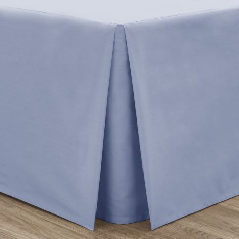 Catherine Lansfield Non Iron Percale Combed Polycotton Box Pleated Base Valance Sheet - Cornflower Blue