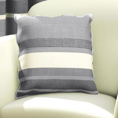 Charcoal Grey Striped Cushion Cover