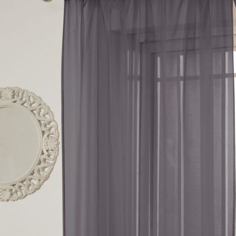 Lucy Eyelet Ring Top Voile Curtain Panel - Silver Grey
