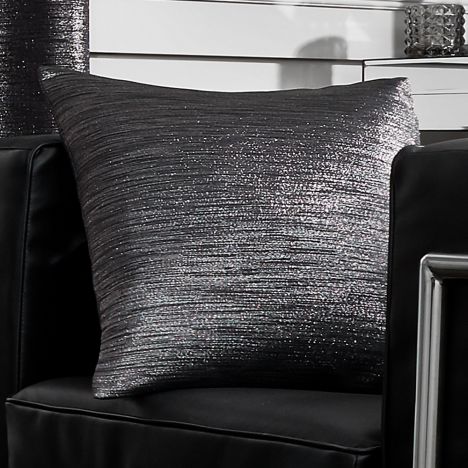 Glitter Glamour Pack of 4 Cushion Covers - Black