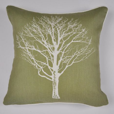Woodland Trees Cushion Cover - Green