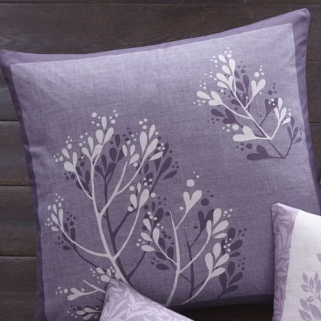 Hanworth Floral Double Sided Cushion Cover - Heather Purple