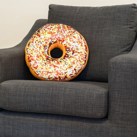 Large Sprinkles Doughnut Cushion - Chocolate
