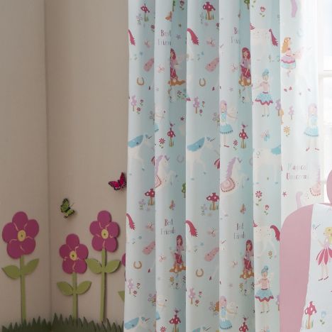 Magical Unicorns Fully Lined Tape Top Curtains - Multi