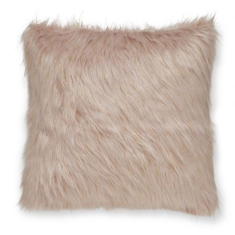 Catherine Lansfield Metallic Fur Cushion Cover - Blush Pink