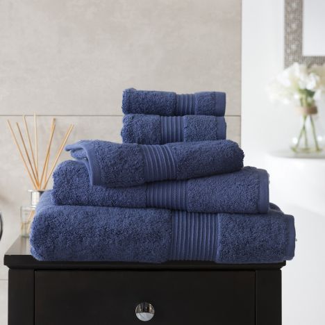 Bliss Pima 100% Cotton 650gsm Bathroom Towel - Denim Blue