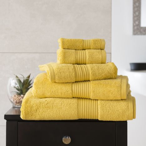 Bliss Pima 100% Cotton 650gsm Bathroom Towel - Saffron Yellow