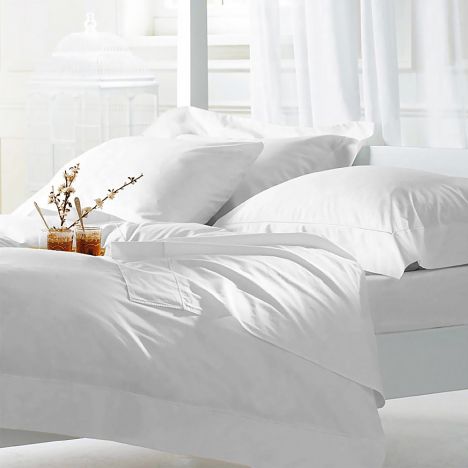 Hotel Quality Luxury 400TC Cotton Sateen Housewife Pillowcase - White