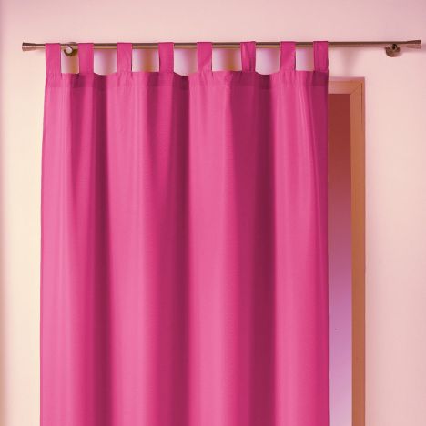 Essentiel Plain Tab Top Single Curtain Panel - Fuchsia Pink