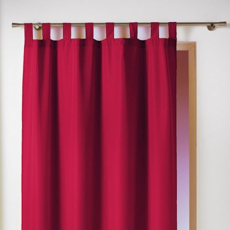 Essentiel Plain Tab Top Single Curtain Panel - Red
