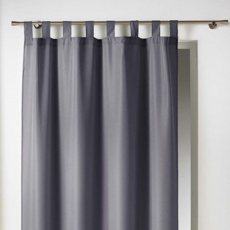 Essentiel Plain Tab Top Single Curtain Panel - Grey
